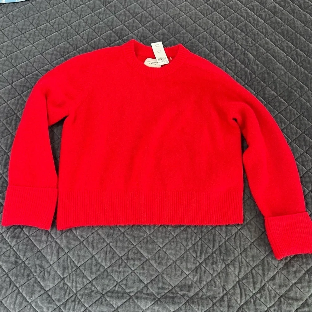 Abercrombie & Fitch The A&F Madeline Crew Sweater Women's XS Red Oversized